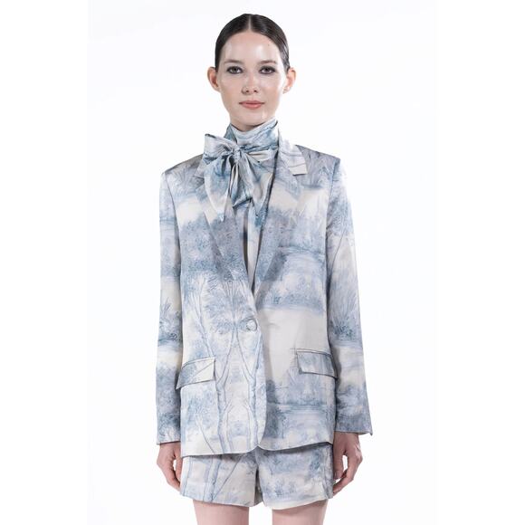 LIBERTINE BLUE PASTORAL LONG SILK JACKET - Picture 11 of 14